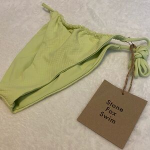 NWT Stone Fox Swim Lime River String Scrunch Bikini Bottom